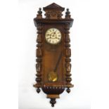 A Bristol Bridge (Fears Ltd) wall clock (with pendulum and key), early 20th century, spring driven,