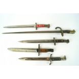 Five various bayonets in sizes,