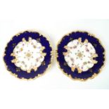 A pair of Ridgway plates, circa 1835, printed puce marks,