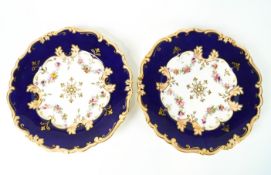 A pair of Ridgway plates, circa 1835, printed puce marks,