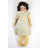 A German bisque porcelain head doll, circa 1900, impressed 'Germany/390/AO1/2M' to back of head,