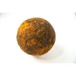 An antique cannon ball, from the civil war,