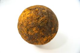 An antique cannon ball, from the civil war,