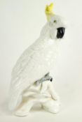 A Crown Staffordshire bone china model of a Cockatoo, designed and modelled by G T Jones,