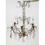 A glass chandelier,