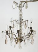 A glass chandelier,