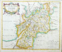 Robert Morden, A map of 'Gloucestershire', hand coloured, glazed and framed,