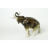 A Royal Dux model of an elephant, 20th century, applied pink triangle, printed and impressed marks,