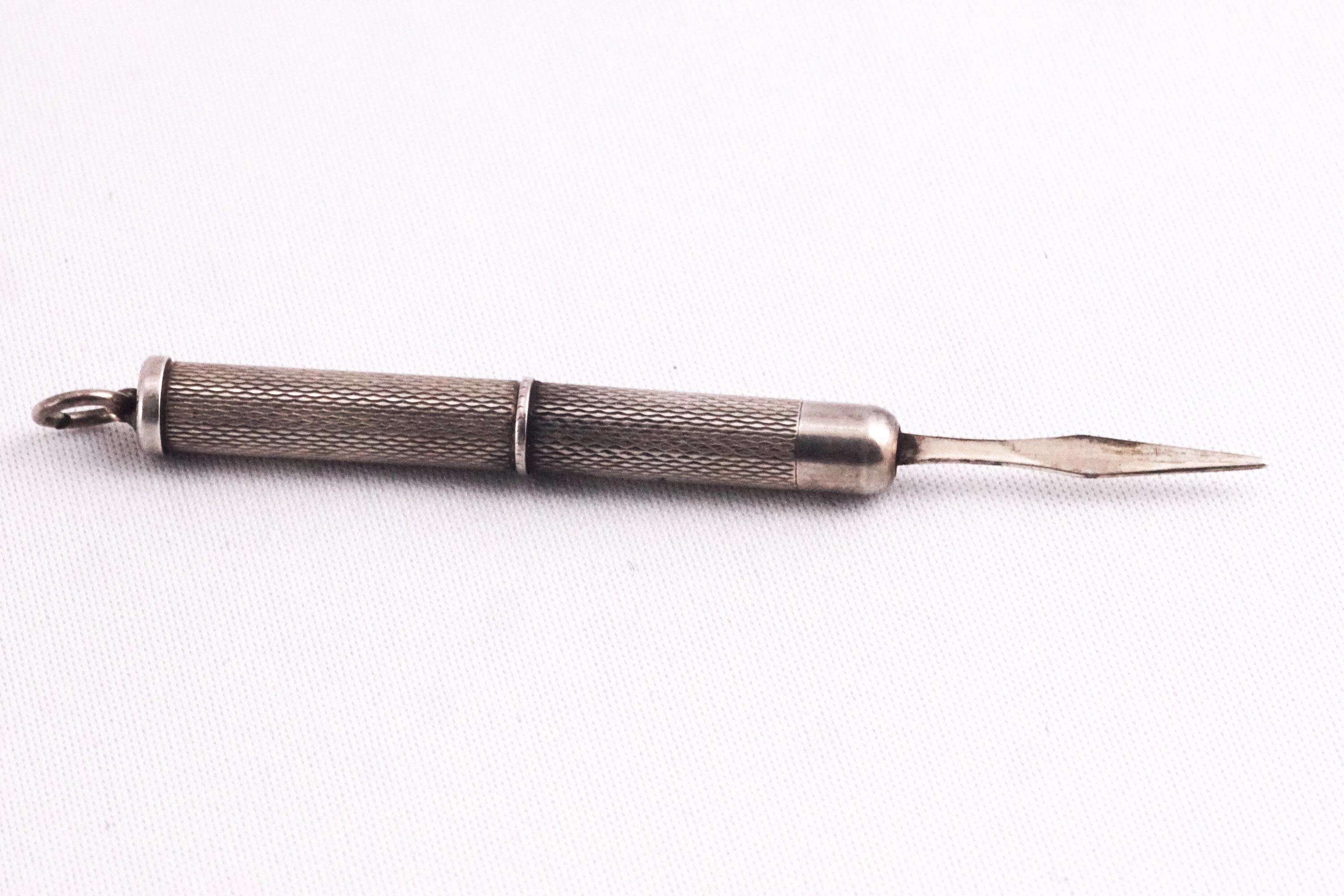 A silver toothpick, hallmarked sterling silver, Birmingham, 1988