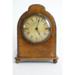 A Swiss (Buren) eight day mantel clock, the metal dial with Roman numerals,