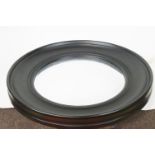 A modern Next large black framed convex Bullseye mirror, beaded recessed moulded frame,