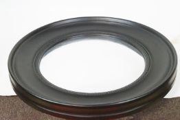 A modern Next large black framed convex Bullseye mirror, beaded recessed moulded frame,