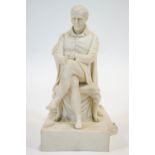 A Samuel Alcock Parian figure of The Duke of Wellington, circa 1852, printed marks,