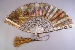 A 19th century boxed French fan,