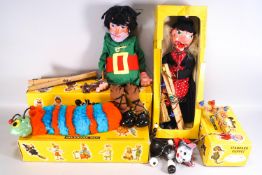 Four Pelham puppets, comprising : Giant, Caterpillar, Witch and Giant boxed,