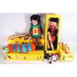 Four Pelham puppets, comprising : Giant, Caterpillar, Witch and Giant boxed,