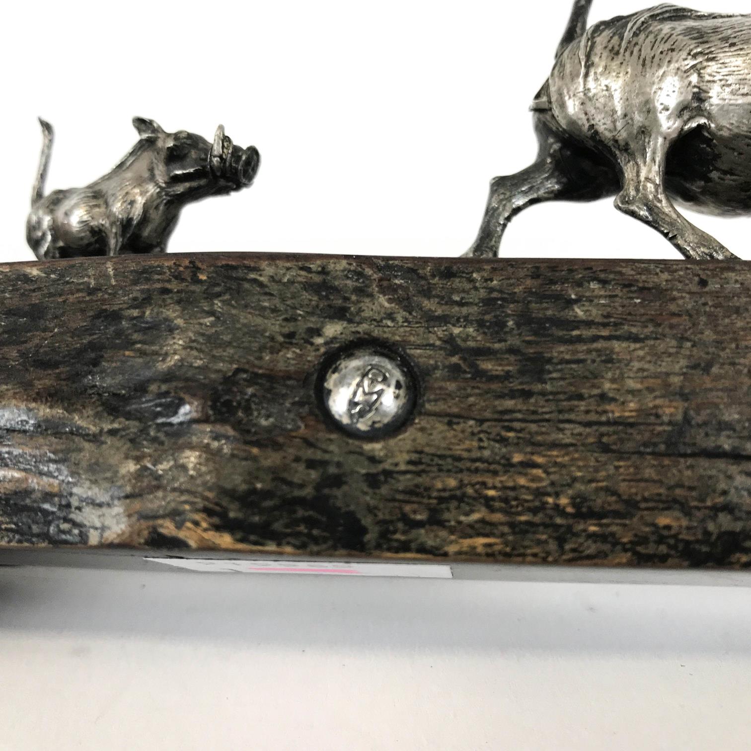 A Patrick Mavros (Zimbabwean) white metal wart hog sculpture, - Image 3 of 3