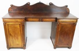 William IV mahogany pedestal sideboard,