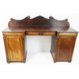 William IV mahogany pedestal sideboard,