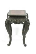 A Chinese carved hardwood plant stand,