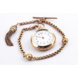 A stamped 18K open face pocket watch. 15 Jewel movement - signed Longines.