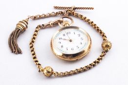 A stamped 18K open face pocket watch. 15 Jewel movement - signed Longines.