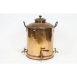 A Barnes & Son of Wells and Shepton Mallet copper and brass water urn, of massive proportions,