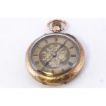 A hallmarked 9ct gold open face pocket watch.