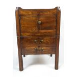 A 19th century mahogany pot cupboard of rectangular form,