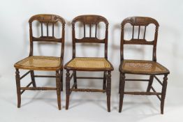 A set of six 19th century bobbin turned chairs,