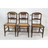 A set of six 19th century bobbin turned chairs,