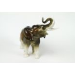 A Royal Dux model of an elephant, 20th century, applied pink triangle, printed and impressed marks,