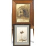Two Church watercolours in Grisaille, one Alfred Townsend,