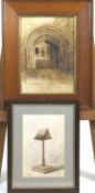 Two Church watercolours in Grisaille, one Alfred Townsend,