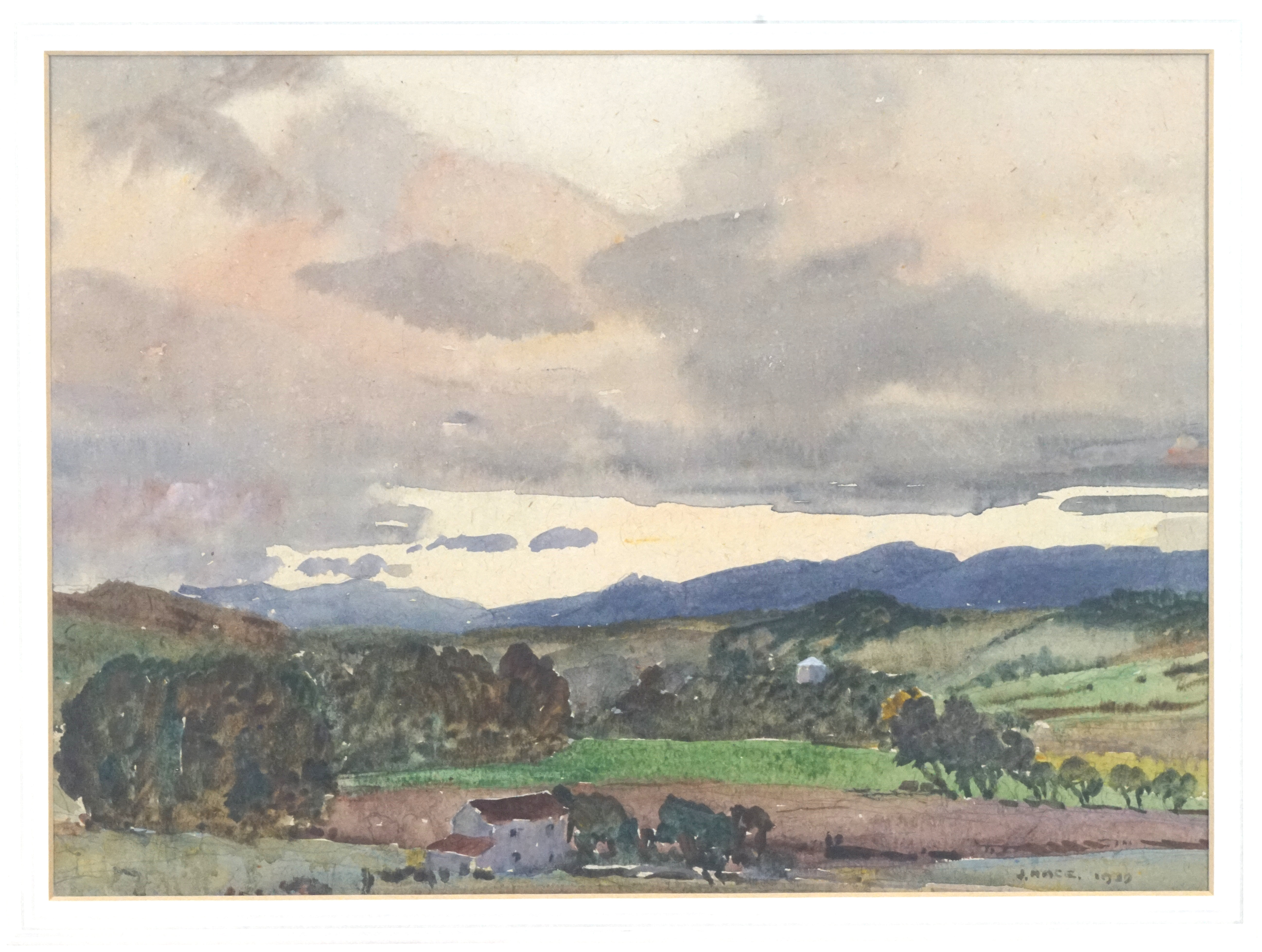 J.Mace, Provence, View from the Esterell Hills after a storm, watercolour,