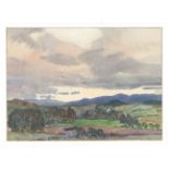 J.Mace, Provence, View from the Esterell Hills after a storm, watercolour,