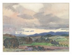 J.Mace, Provence, View from the Esterell Hills after a storm, watercolour,