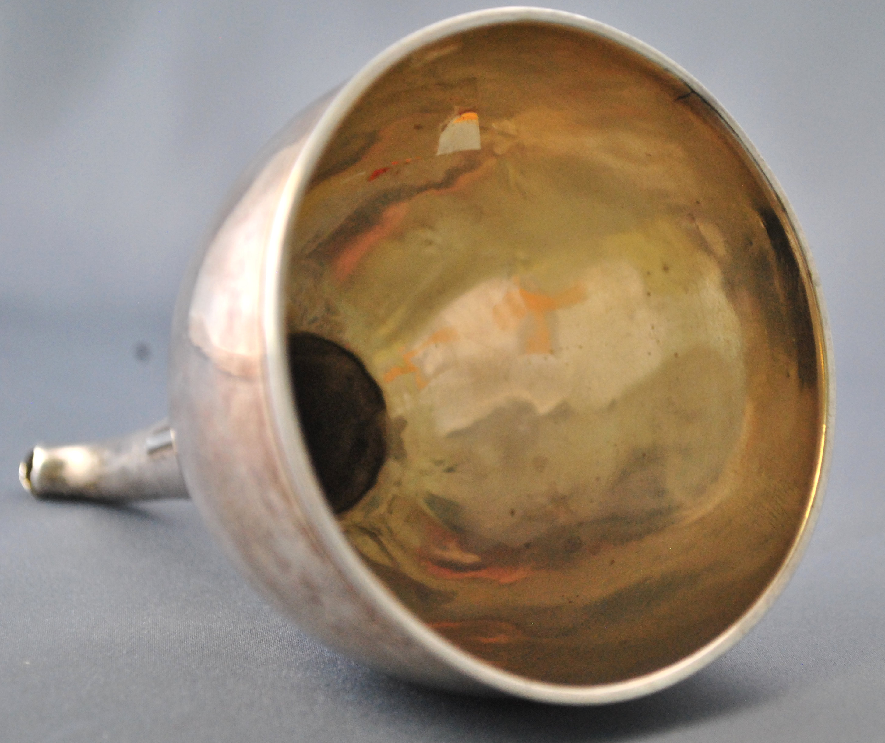 A silver one piece wine funnel, of plain form with reeded edge, London 1812, 14cm high, - Image 2 of 3
