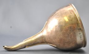 A silver one piece wine funnel, of plain form with reeded edge, London 1812, 14cm high,