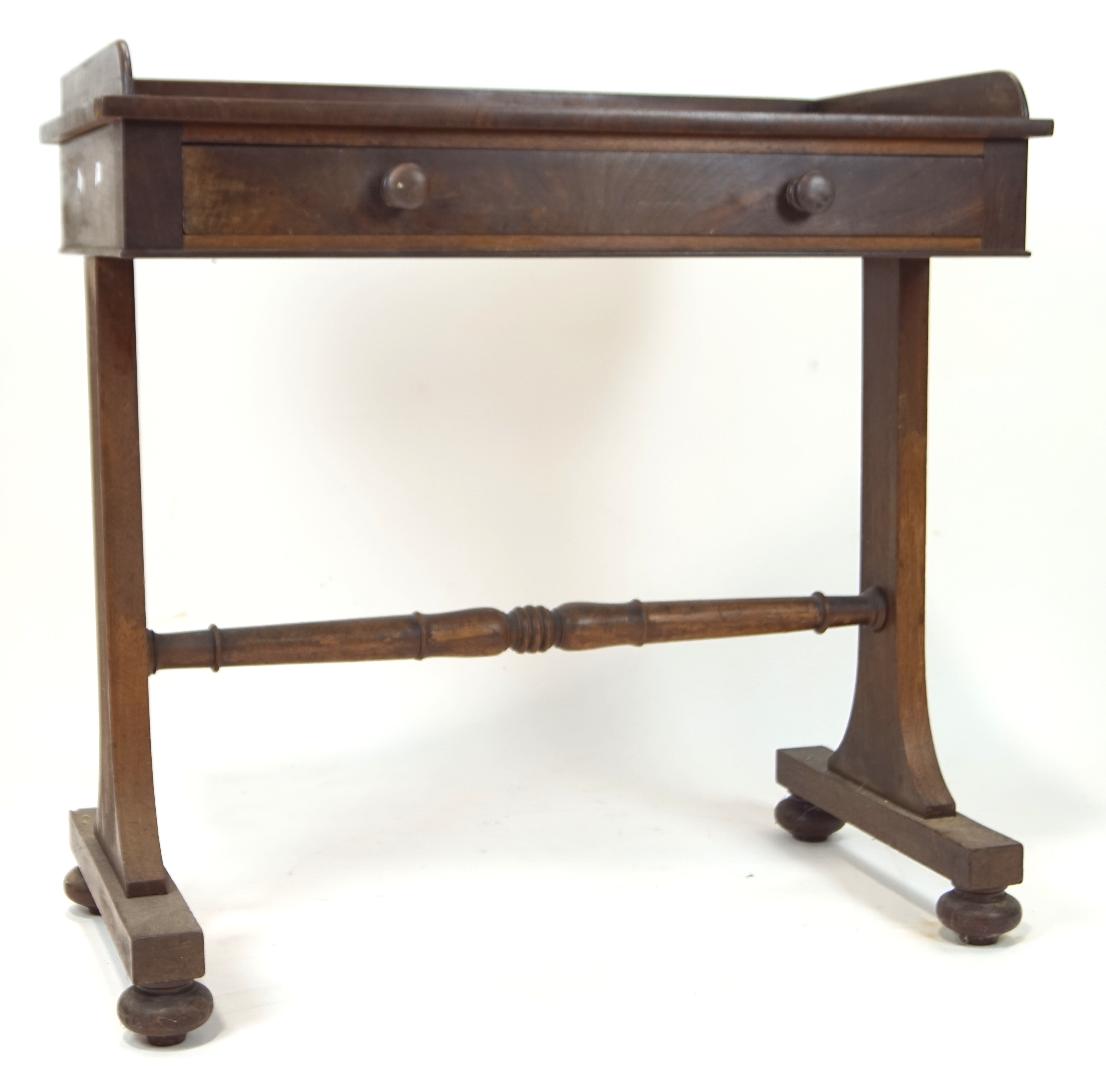 A late 19th century Victorian mahogany wash stand, having a gallery back, single drawer, - Image 3 of 3