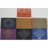 Seven commemorative coin sets, comprising : The Coinage of Great Britain & Northern Ireland, 1972,