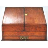 A 19th century oak writing/stationery box, of traditional form,