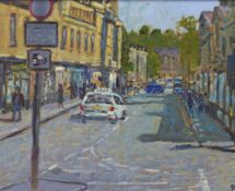 Paul Stephens, Pulteney Bridge, Bath, oil on board, initialled lower right,