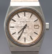 A stainless steel 'Eterna-matic Kontiki 20' wristwatch having a round silver dial