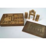 A boxed set of wooden Palace building bricks