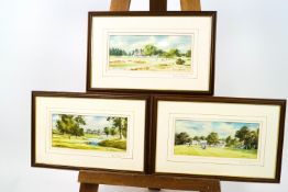Dennis Parsons, a set of three golfing prints : Sunningdale Golf Course,