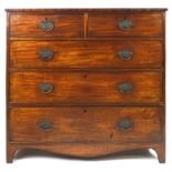 A George IV mahogany chest of two short and three long drawers,