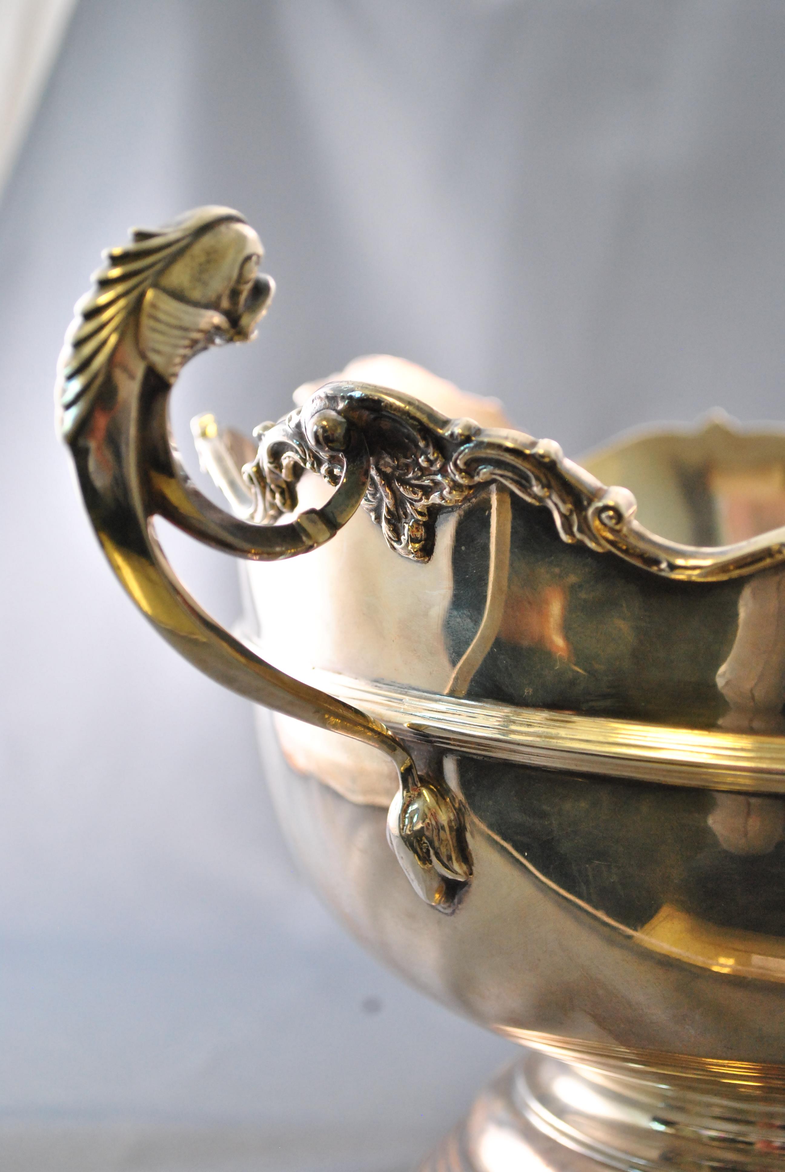 A silver two flying handled Monteith style trophy, - Image 3 of 5