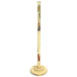 An Art Deco style carved wood standard lamp base,