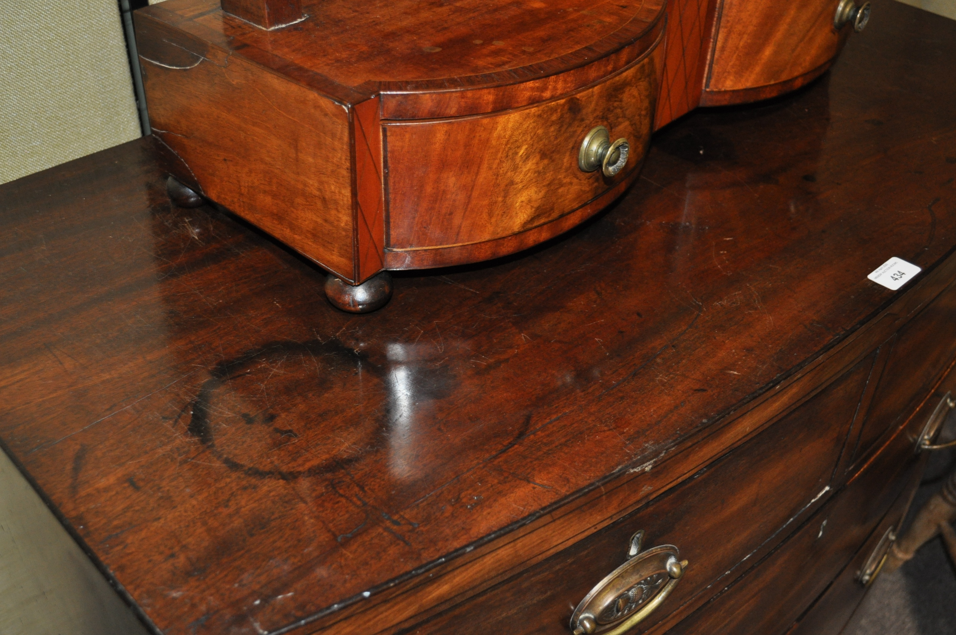 A George IV mahogany chest of two short and three long drawers, - Image 4 of 6